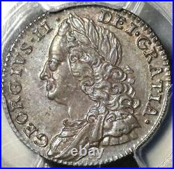 1758/7 PCGS MS 63 George II 6 Pence Great Britain Overdate Coin (17070601D)