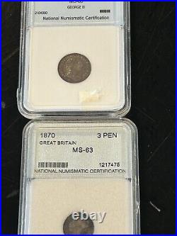 1762 & 1870 Great Britain silver 3 pence from Maundy sets Uncirculated opportune