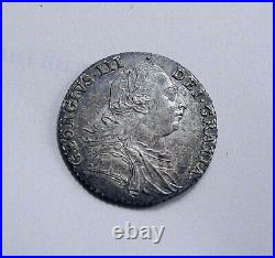 1787 Great Britain Sterling Silver Shilling Hearts George III KM# 607.2 UNC
