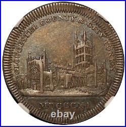1811 Great Britain Gloucestershire Cathedral Silver Shilling Token D-5 NGC AU 55