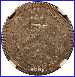 1811 Great Britain Gloucestershire Cathedral Silver Shilling Token D-5 NGC AU 55