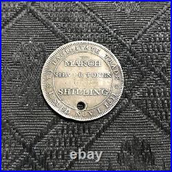 1811 Great Britain Silver shilling hanging fleece token Radcliffe Thurbon