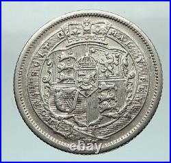 1816 GREAT BRITAIN United Kingdom UK King GEORGE III SILVER Shilling Coin i80364