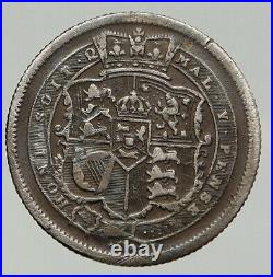 1816 GREAT BRITAIN United Kingdom UK King GEORGE III SILVER Shilling Coin i92542