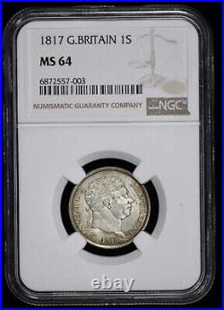 1817 Great Britain Silver 1 Shilling NGC MS 64