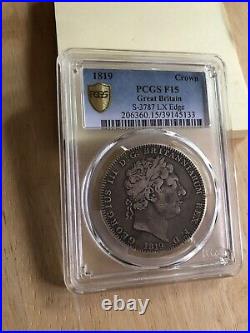 1819 Great Britain Silver Crown Coin PCGS F-15 With TruView- Free Ship