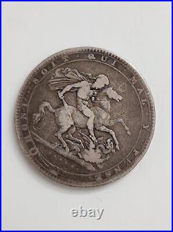 1819 LIX George III Great Britain Royal Mint Silver Crown Coin Choice Fine