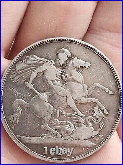 1821 George III Great Britain Silver Crown SECUNDO Royal Mint Ch? Ice VF