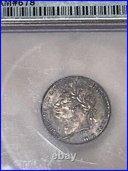 1821 Great Britain? Silver 6 Pence IGC MS 66 BLUE GREEN GOLD COLORS! GEM