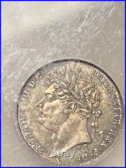 1821 Great Britain? Silver 6 Pence IGC MS 66 BLUE GREEN GOLD COLORS! GEM