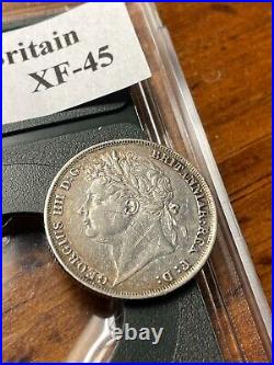 1824 Great Britain UK Silver 1 Shilling British with Case