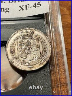 1824 Great Britain UK Silver 1 Shilling British with Case