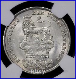 1825 Great Britain Silver 1s Shilling NGC MS 64 Bare Bust