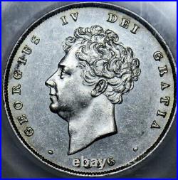 1826King George lV, Silver Shilling. EF65. Great Britain. S3812. Sound Coin