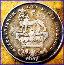 1826 Great Britain Silver Shilling George IV 1825 1829 KM# 694
