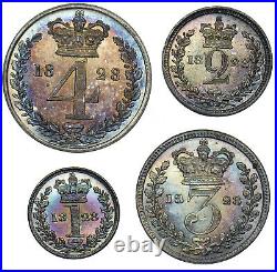 1828 Maundy Set George IV British Silver Coins Superb