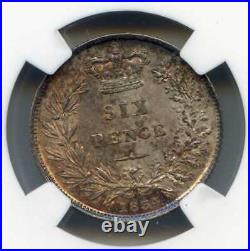 1834 Great Britain Silver 6 Pence. NCG Graded MS 61. Lot #2737