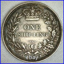 1834 Silver Shilling Great Britain UK Cleaned Coin Extra Fine XF