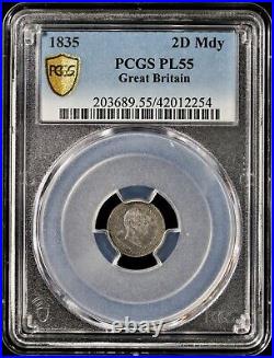 1835 George IIII Great Britain Silver Maundy 2 Pence 2D PCGS PL55 Proof-Like