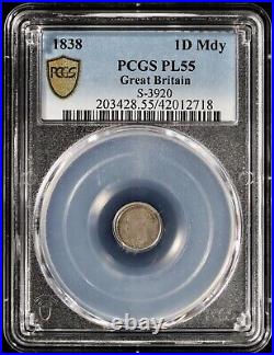 1838 Victoria England Great Britain Silver Maundy Penny 1D PCGS PL55 S-3920