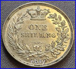 1839 Great Britain Queen Victoria Sterling Silver Shilling. 2-nd Head. UNC