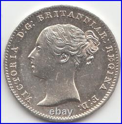 1839 Silver Threepence 3d Queen Victoria Great Britain