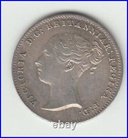 1839 Silver Threepence 3d Queen Victoria Great Britain