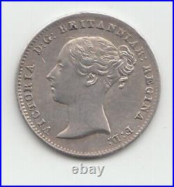 1840 Silver Threepence 3d Queen Victoria Great Britain