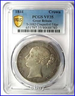 1844 Great Britain England UK Victoria Crown Coin Certified PCGS VF35