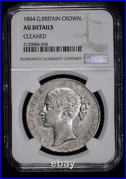 1844 Great Britain Silver Crown NGC AU Details