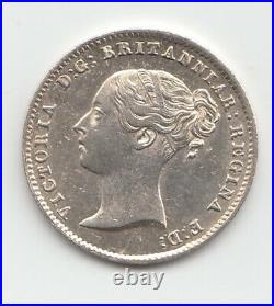 1844 Silver Threepence 3d Queen Victoria Great Britain