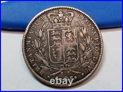 1845 Great Britain UK Silver Crown (Lot F45)