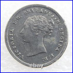 1845 Queen Victoria Silver Groat Four Pence Coin Great Britain Rare Mint Error