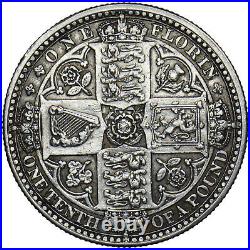 1849'Godless' Florin Victoria British Silver Coin Very Nice