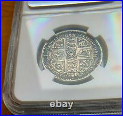 1849 Great Britain Florin, Victoria 1st portrait'Godless' type with W W