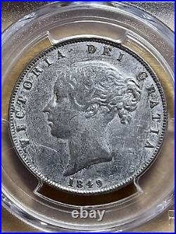 1849 Great Britain Silver 1/2 Crown UK Coin Small Date Victoria PCGS VF Details