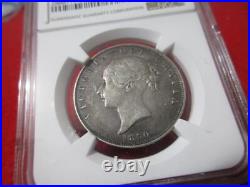 1850 Great Britain SILVER 1/2 CROWN NGC XF 45 QUEEN VICTORIA #MF-T003