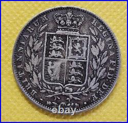 1850 Halfcrown Victoria British Silver Coin