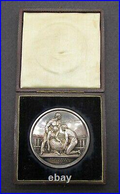 1850 ST GEORGE'S HOSPITAL LONDON 55mm SILVER'HUNTER' MEDAL BY WYON