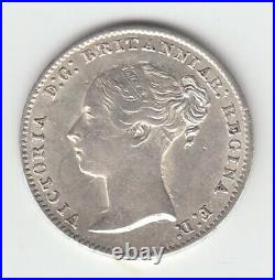 1851 Silver Threepence 3d Queen Victoria Great Britain