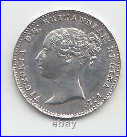 1852 Silver Threepence 3d Queen Victoria Great Britain