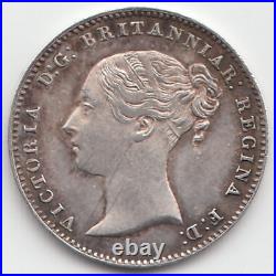 1853 Silver Threepence 3d Queen Victoria Great Britain Very Rare