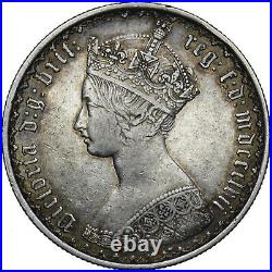 1857 Gothic Florin Victoria British Silver Coin Nice