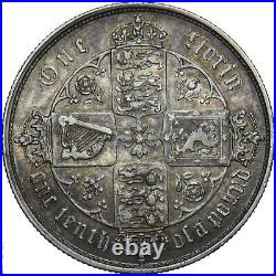 1857 Gothic Florin Victoria British Silver Coin Nice