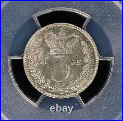 1858 Victoria England Great Britain Silver Maundy 3 Pence 3D PCGS MS62 S-3914