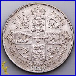 1859 Great Britain Florin Silver Coin In XF, KM# 746.1