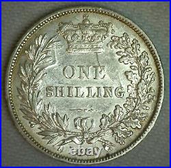 1860 Great Britain Shilling Silver World Coin Cracked Die UK England Extra Fine