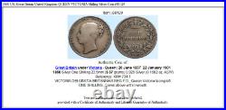 1860 UK Great Britain United Kingdom QUEEN VICTORIA Shilling Silver Coin i98129