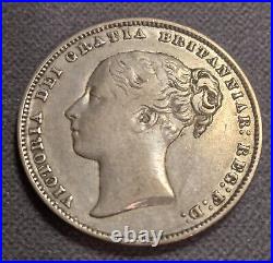 1865 Great Britain Queen Victoria Sterling Silver Shilling