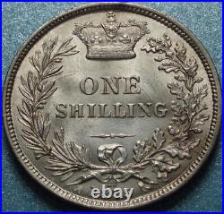 1875 GREAT BRITAIN Silver BRILLIANT UNCIRCULATED Victoria DIE NUMBER SHILLING